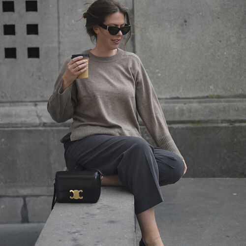 Casual fit cashmere trui