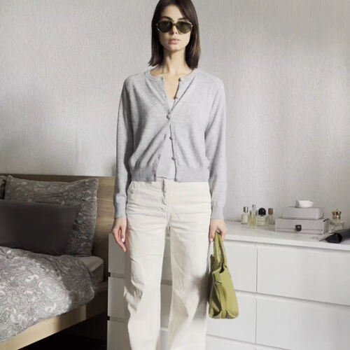 Cardigan à col rond en cachemire