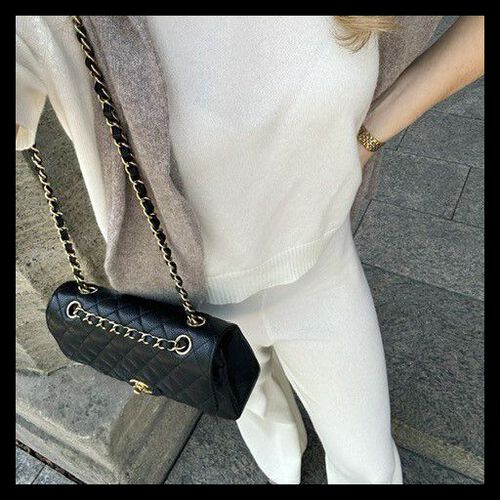 Wide organic cashmere knitted pants