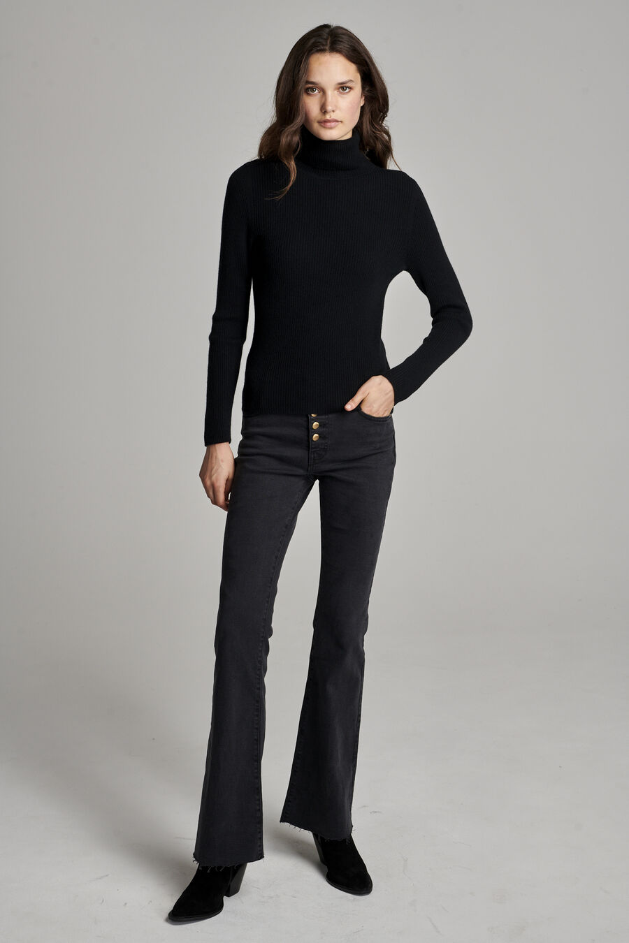 Cashmere Sweater T-Neck Oversized Pullover