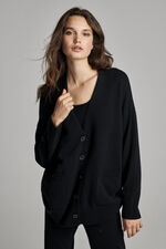 Buttoned loose fit cashmere cardigan image number 0