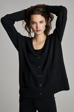 Buttoned loose fit cashmere cardigan image number 3