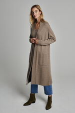 Organic cashmere cardigan with ribbed shawl collar image number 4