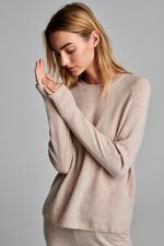 Cashmere trui met ronde hals image number 1