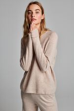 Cashmere trui met ronde hals image number 4
