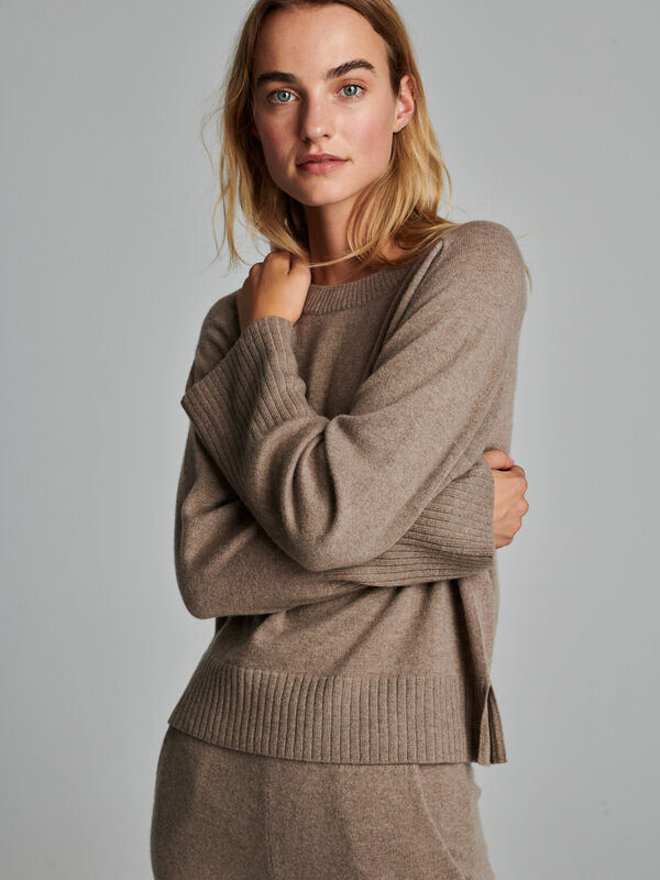 Casual fit cashmere trui