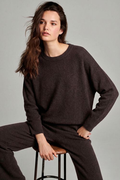 Cashmere trui met vleermuismouwen