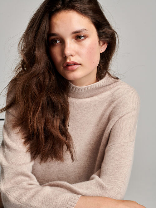 Kaschmir-Pullover mit Stehkragen
