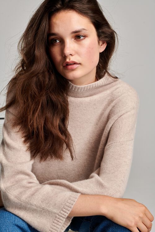 Cashmere trui met opstaande kraag