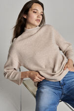 Organic cashmere sweater with stand collar image number 6