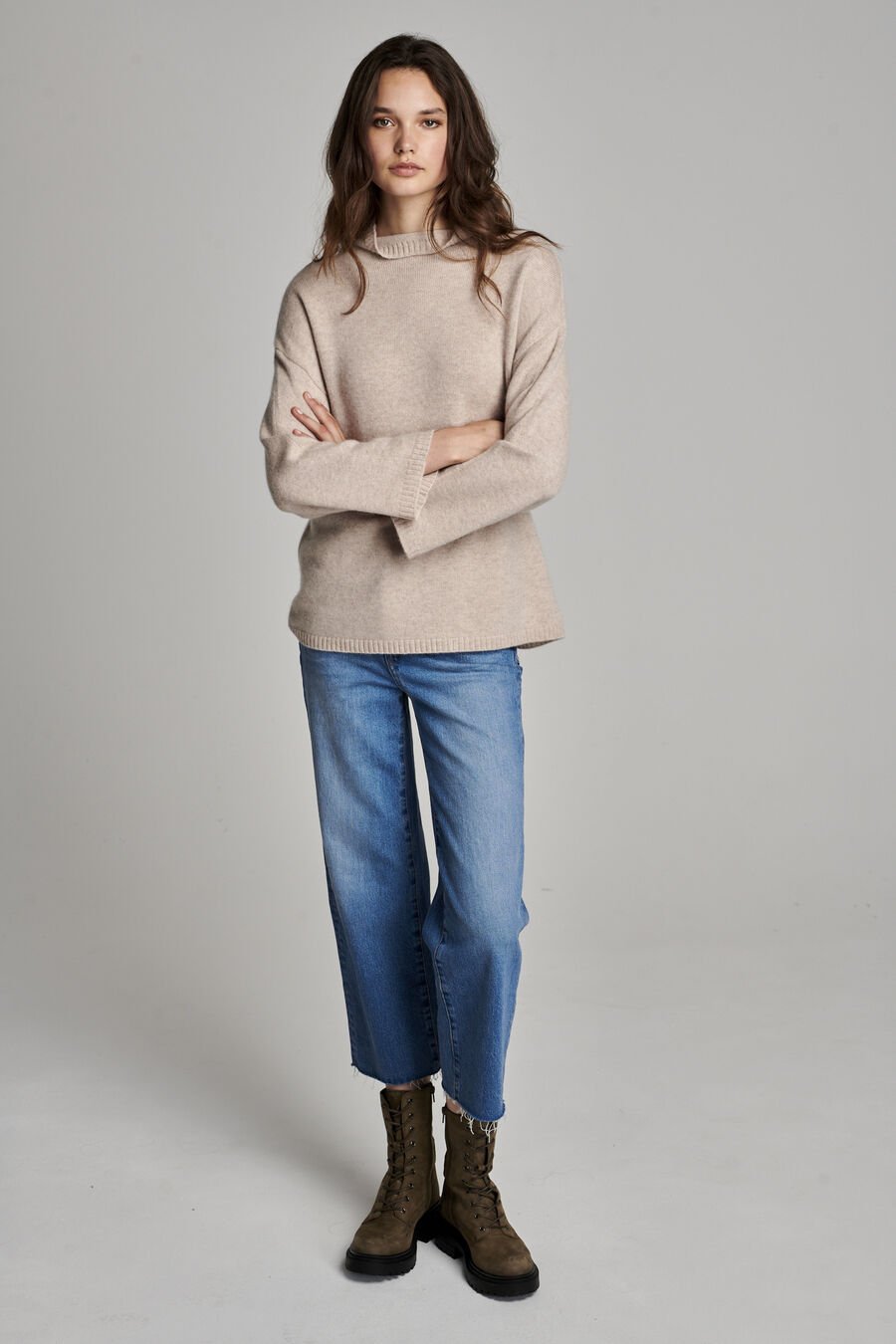 Cashmere trui met opstaande kraag image number 7