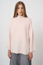 Organic cashmere sweater with stand collar image number 1