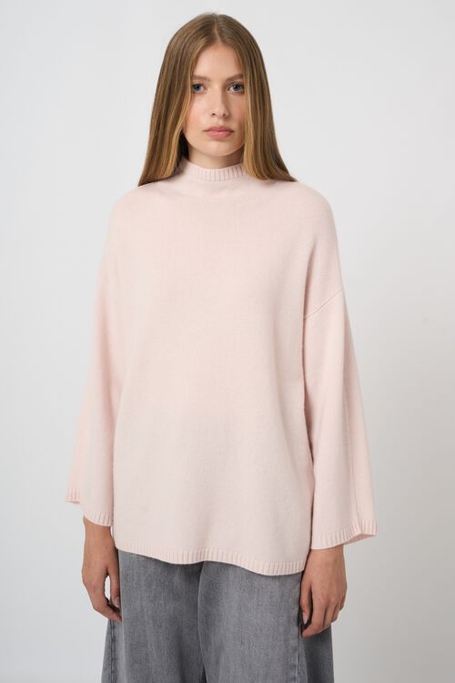 Cashmere trui met opstaande kraag