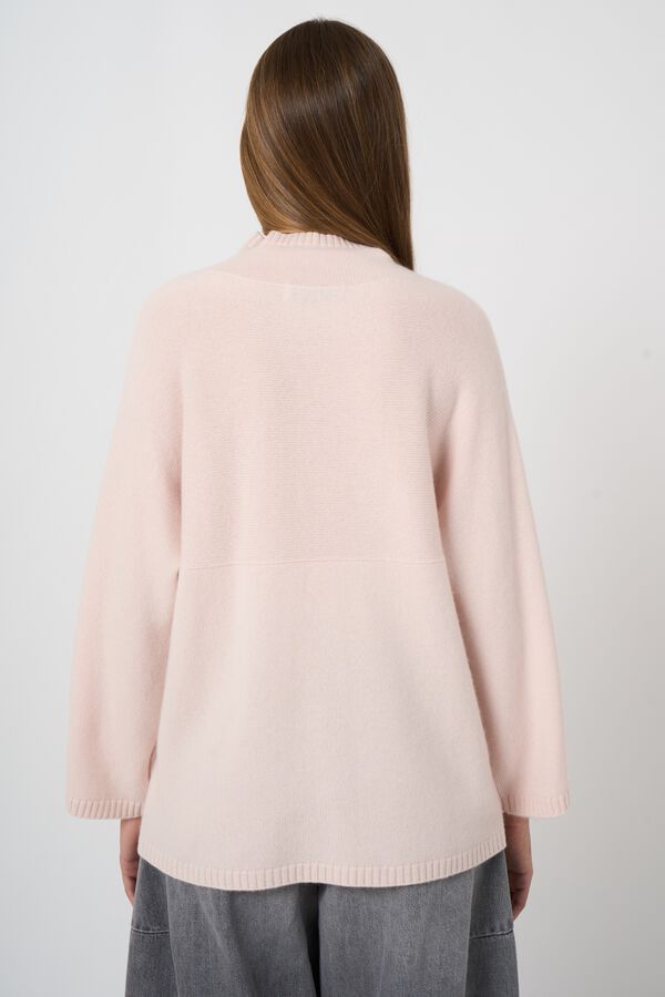 Organic cashmere sweater with stand collar image number 2
