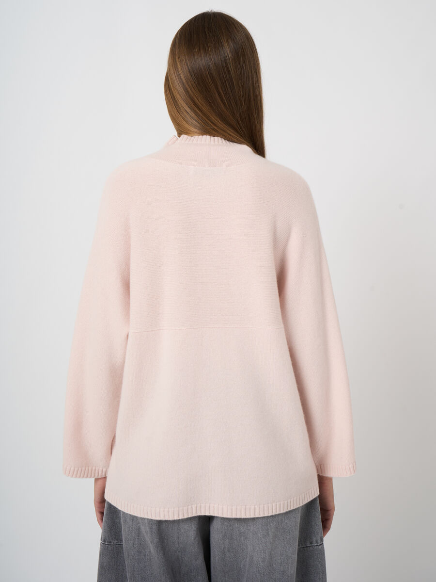 Organic cashmere sweater with stand collar image number 2
