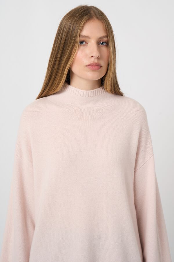 Organic cashmere sweater with stand collar image number 3