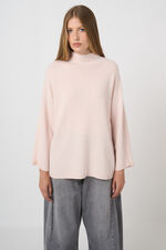 Organic cashmere sweater with stand collar image number 4
