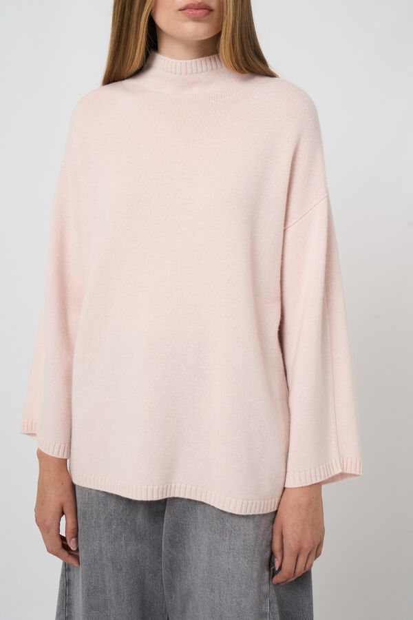 Organic cashmere sweater with stand collar image number 5