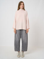 Organic cashmere sweater with stand collar image number 6