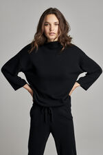Organic cashmere sweater with stand collar image number 7