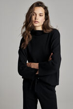 Organic cashmere sweater with stand collar image number 8