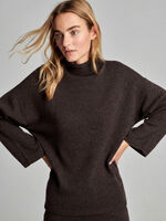 Organic cashmere sweater with stand collar image number 0