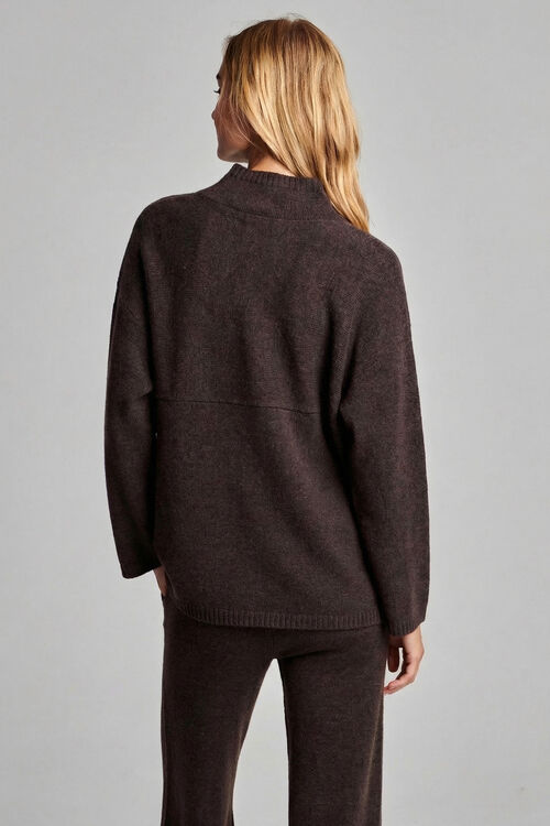 Cashmere trui met opstaande kraag