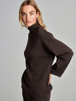 Organic cashmere sweater with stand collar image number 2