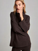 Organic cashmere sweater with stand collar image number 3