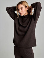 Organic cashmere sweater with stand collar image number 6