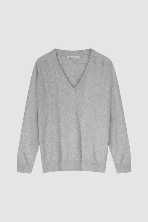 Cashmere trui met V-hals