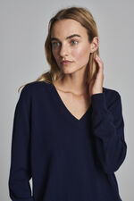 V-neck cashmere sweater image number 1