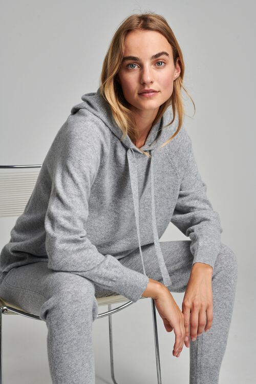 Gebreide hoodie van biologisch cashmere