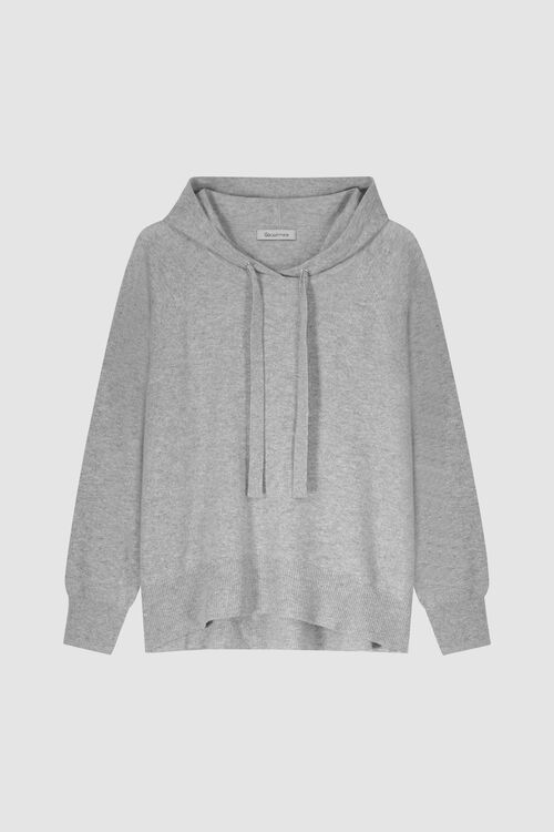 Gebreide hoodie van biologisch cashmere