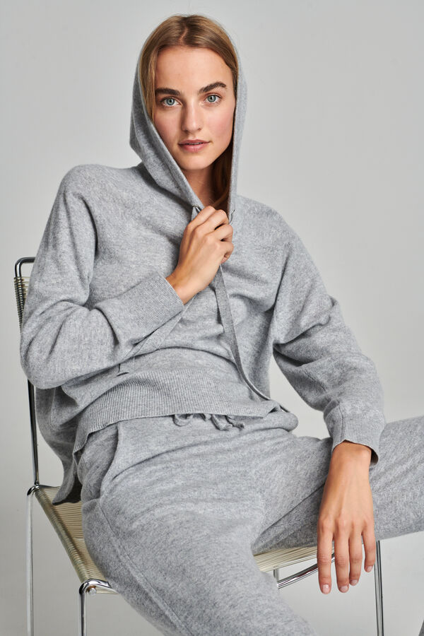 Gebreide hoodie van biologisch cashmere