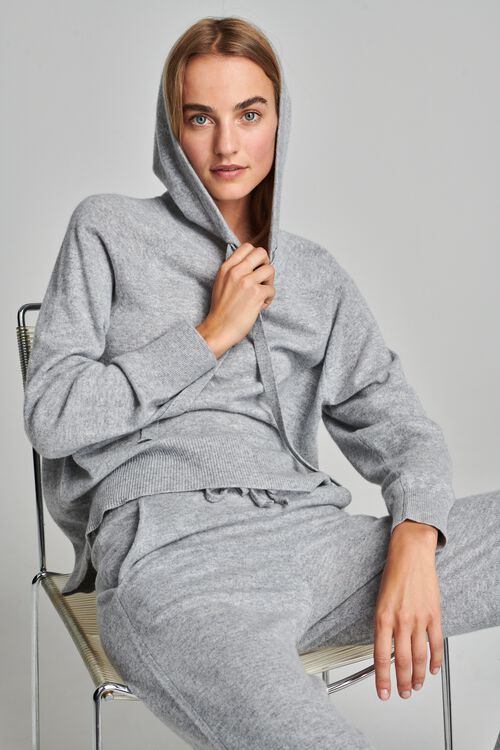 Gebreide hoodie van biologisch cashmere