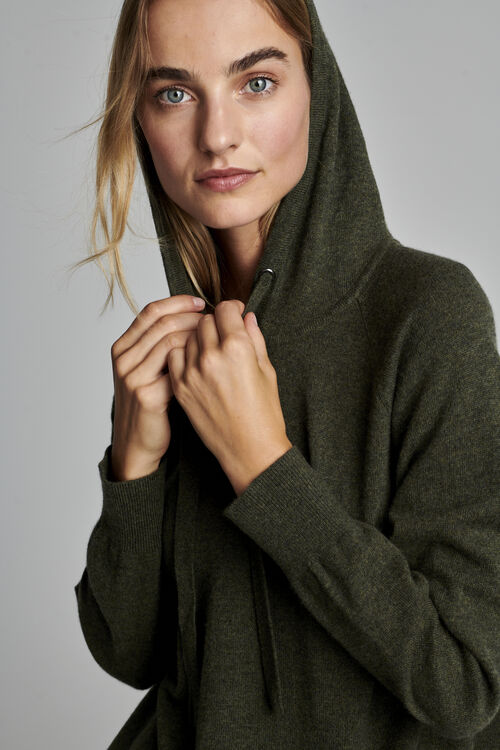 Gebreide hoodie van biologisch cashmere
