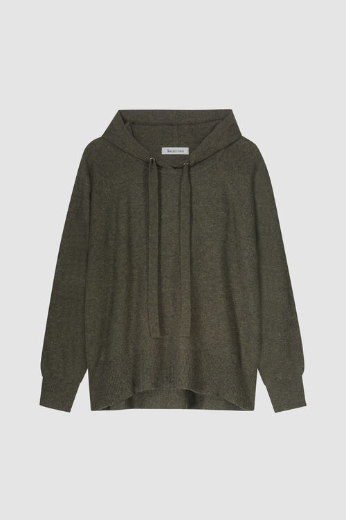 Gebreide hoodie van biologisch cashmere