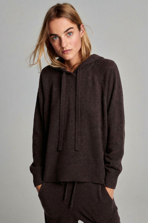 Gebreide hoodie van biologisch cashmere