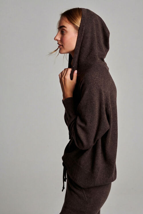 Gebreide hoodie van biologisch cashmere