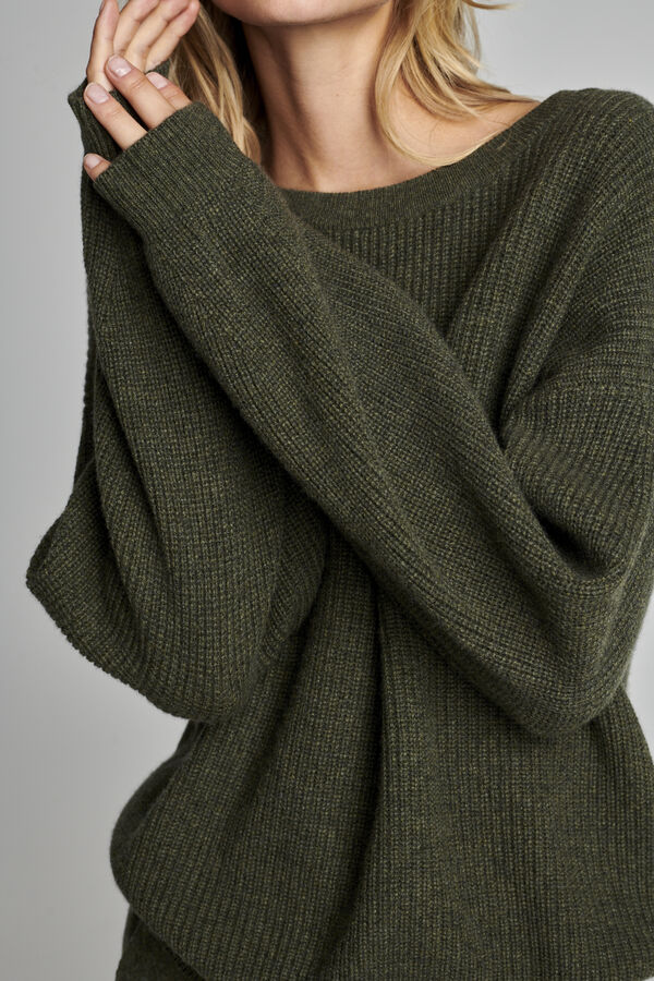 Pull cachemire en grosse maille image number 2