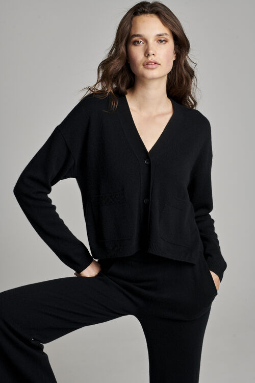 Loose fit cashmere vest met knopen