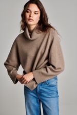 Oversized cashmere trui met hoge kraag image number 2