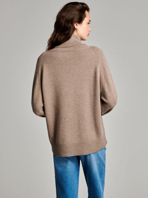 Oversized cashmere sweater with high collar