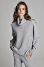 Oversized cashmere trui met hoge kraag image number 0