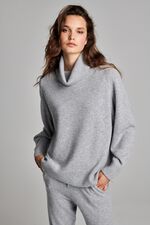 Oversized Kaschmirpullover mit hohem Ripp-Kragen image number 0