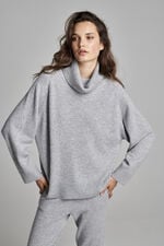 Oversized cashmere trui met hoge kraag image number 2