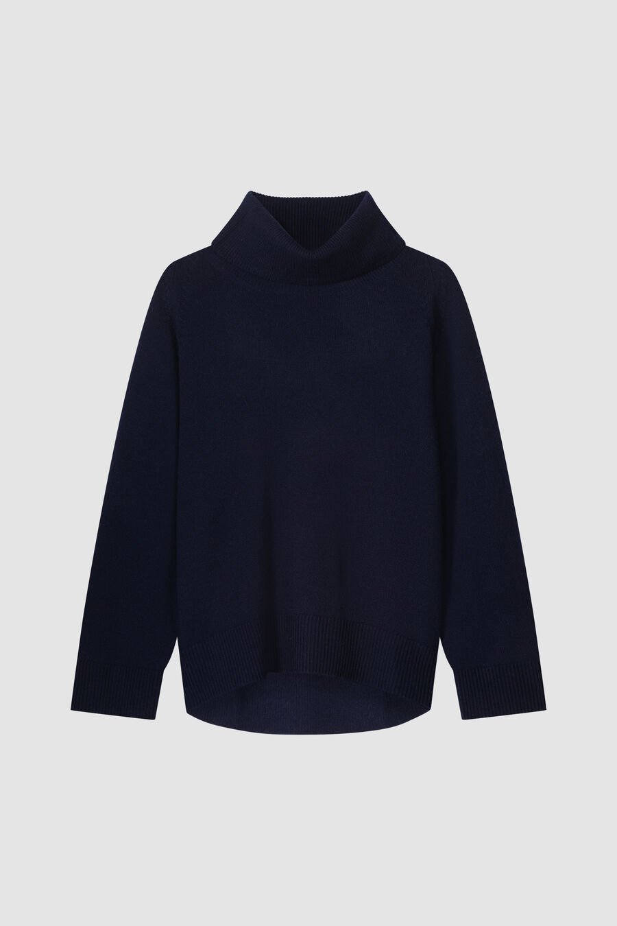 Oversized cashmere trui met hoge kraag image number 1