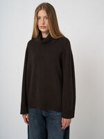 Oversized cashmere trui met hoge kraag image number 0