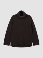 Oversized cashmere trui met hoge kraag image number 1